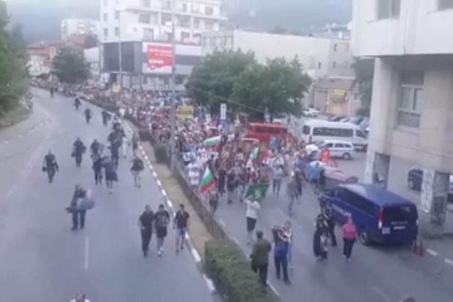 Shestvieto na protestirashtite v asenovgrad