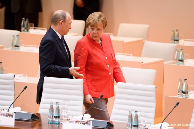 Г20 в Хамбург: Ангела Меркел и Владимир Путин