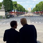 Еманюел Макрон и Доналд Тръмп на 14 юли