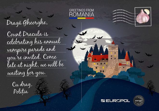 Картичката на Европол до Румъния