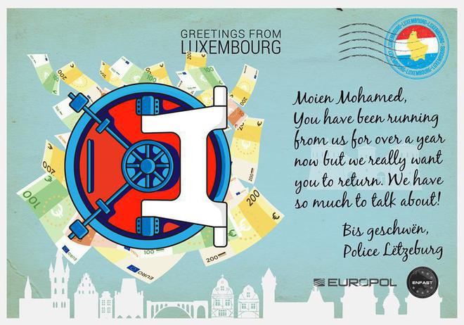 Картичката на Европол до Люксембург