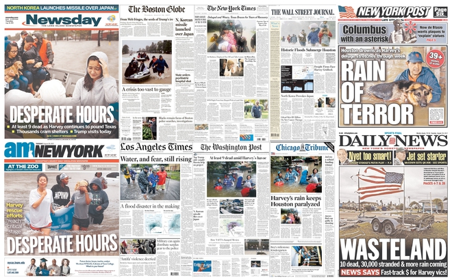 Най-тиражните американски вестници за бедствието в Тексас
