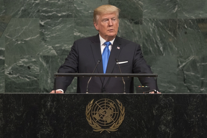 Donald tramp pred obshtoto sabranie na oon