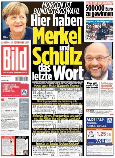 Меркел срещу Шулц в изборите на 24 септември 2017 г.