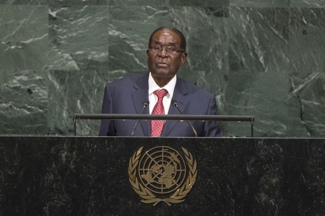 Робърт Мугабе пред ООН, септември 2017