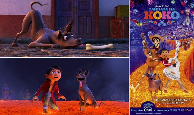 Кучето Данте в "Тайната на Коко"