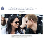 Новината за годежа на принц Хари в Royal.uk