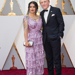 Салма Хайек с мъжа си на 90-ите награди "Оскар"