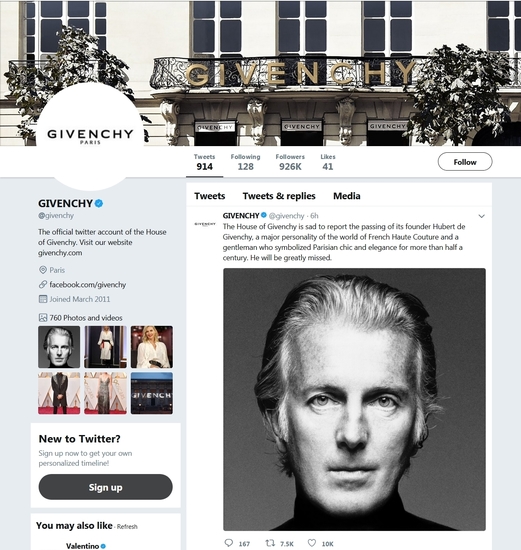 Юбер дьо Живанши (1927-2018)