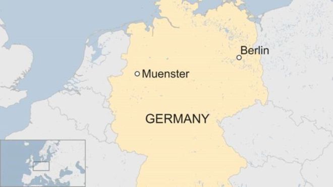 Мюнстер върху картата на Германия