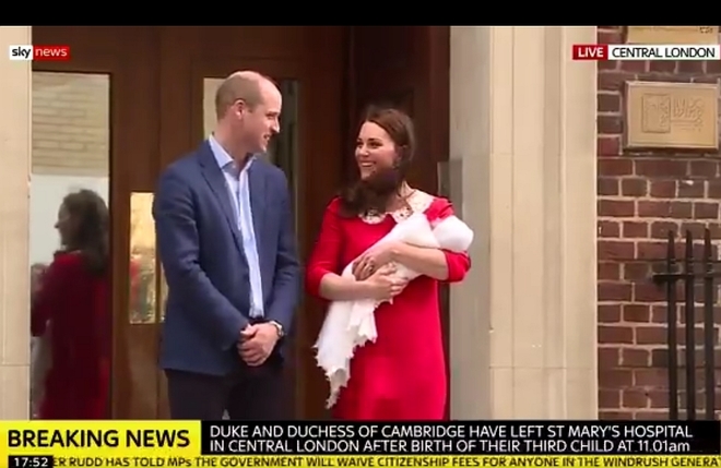 Уилям и Кейт показват третото си бебе