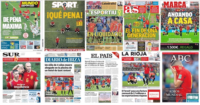 Испанската преса след отпадането от мондиал 2018