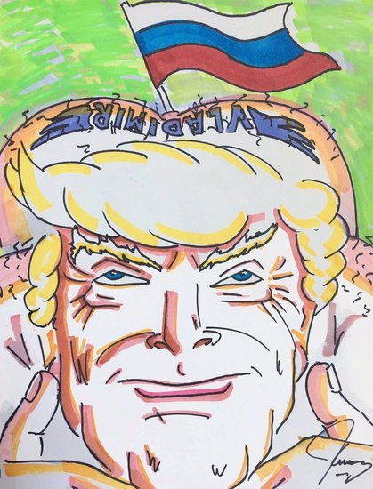 Карикатура на Тръмп, нарисувана от Джим Кери
