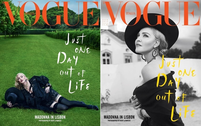 Мадона на две корици за италианския "Вог", август 2018