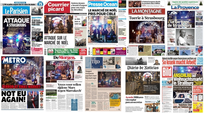 Европейската преса след атентата в Страсбург