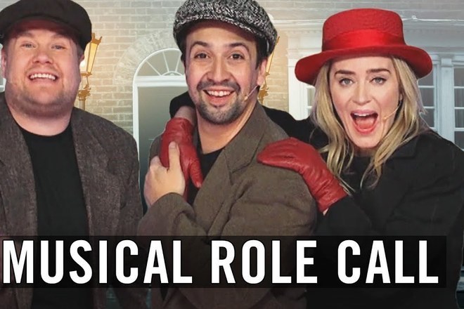 Emili blant i lin manuel miranda v shouto na dzheyms kordan