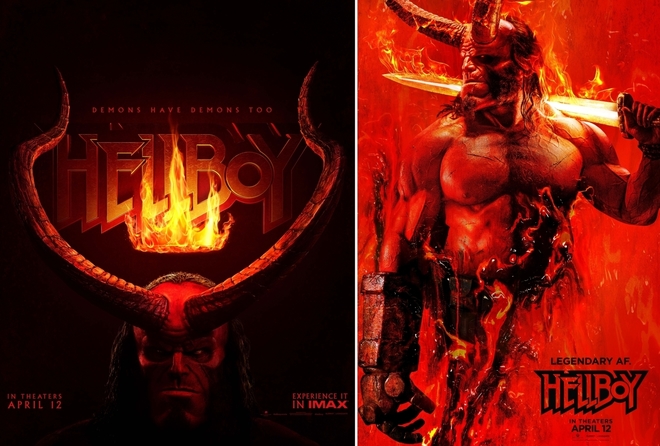 "Хелбой" (2019) на първи плакати, с рога