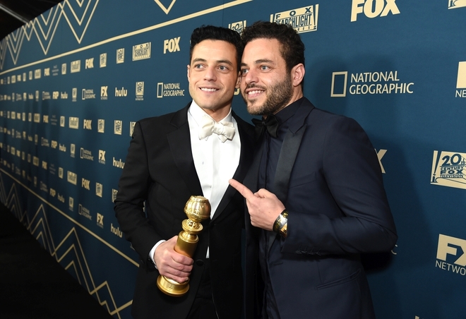 Рами Малек с близнака си Сами след наградите "Златен глобус"