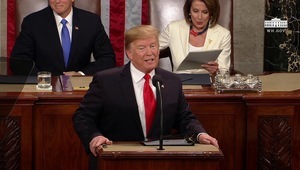 Доналд Тръмп произнася годишната си президентска реч през 2019 г.