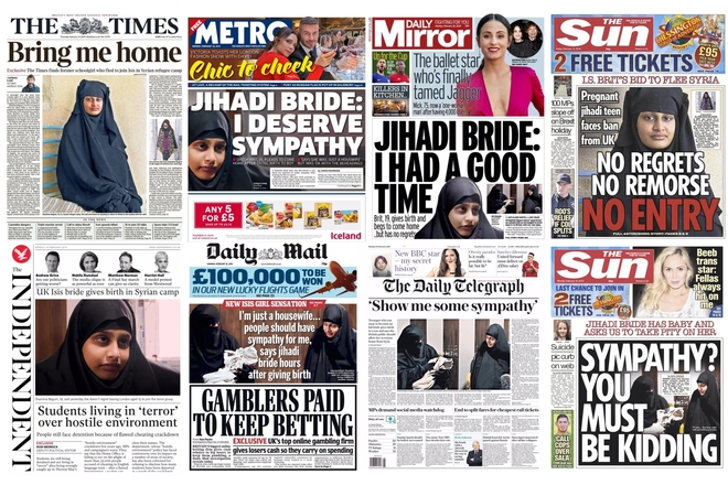 Британските вестници за случая "Шамима Бегум", февруари 2019