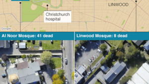 Карта на нападенията в Крайстчърч, Нова Зеландия