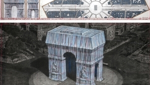 Триумфалната арка в Париж, опакована от Кристо и Жан-Клод - скица