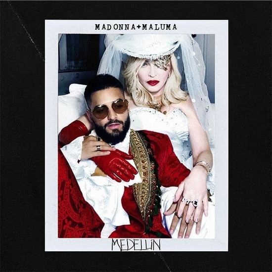 Мадона и Малуми на обложката за "Меделин"