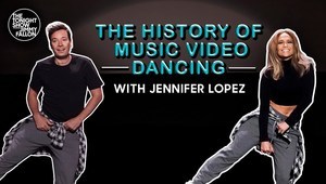 Дженифър Лопес и Джими Фалън представят танца в музикалните клипове