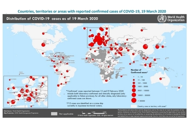 Новият коронавирус постепенно превзема целия свят