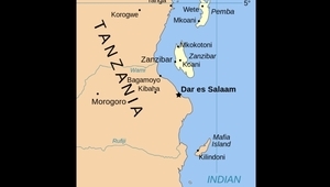 Занзибар на картата на Танзания
