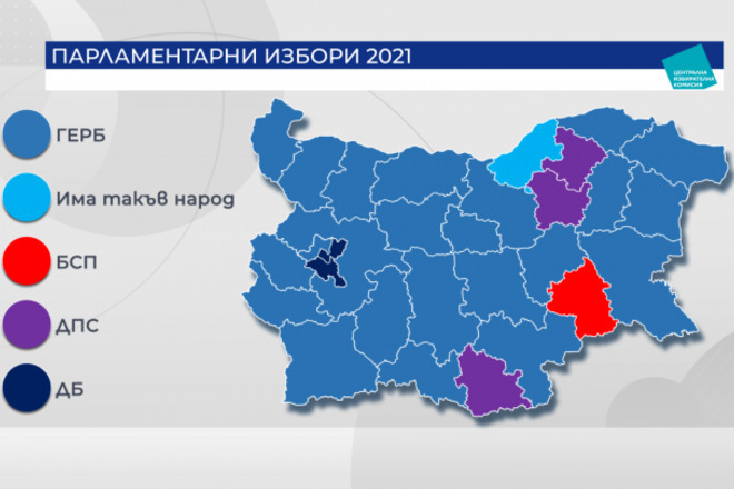Pobeditelite v parlamentarnite izbori na 4 april po oblasti