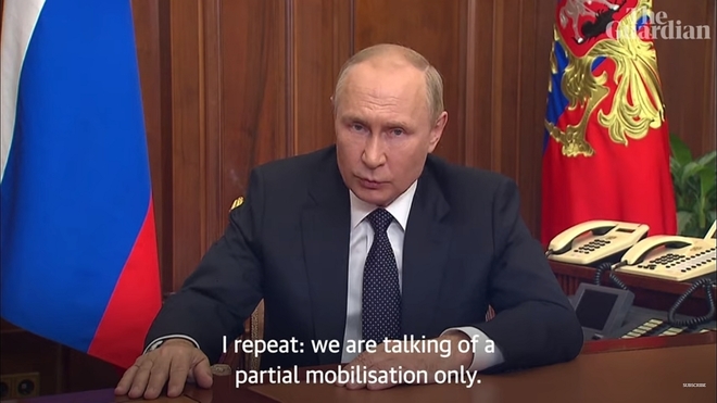 Путин обявява частична военна мобилизация в Русия