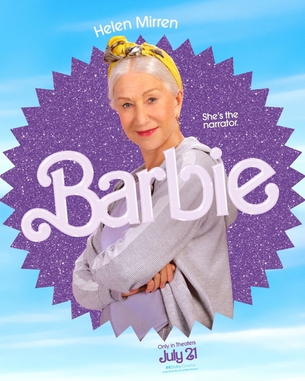 Хелън Мирън на плакат за "Барби" (2023)